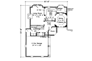 Floor Plan - Main Floor for European House Plan #410-160 - 3 bed, 2.5 bath