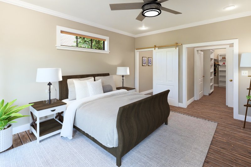 House Blueprint - Interior - Master Bedroom for Farmhouse House Plan #44-310 - 3 bed, 2 bath