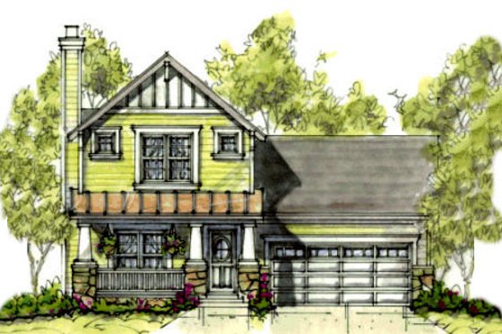 Exterior - Front Elevation 4 for Traditional House Plan #20-1216 - 3 bed, 2.5 bath