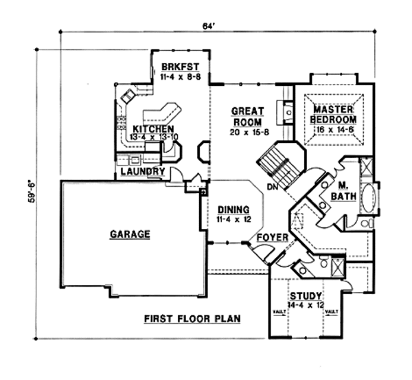 Traditional Floor Plan - Main Floor Plan #67-169