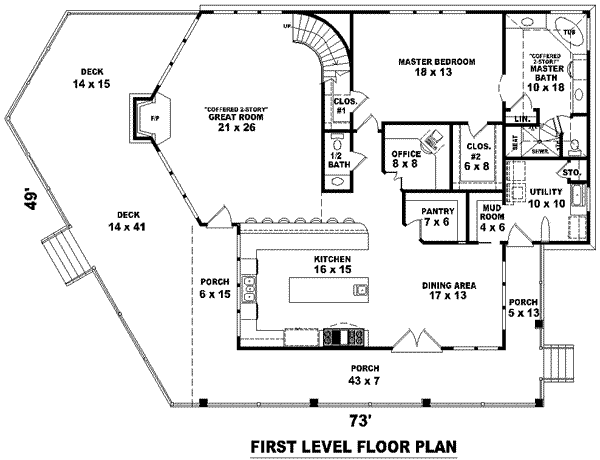 Farmhouse Floor Plan - Main Floor Plan #81-982