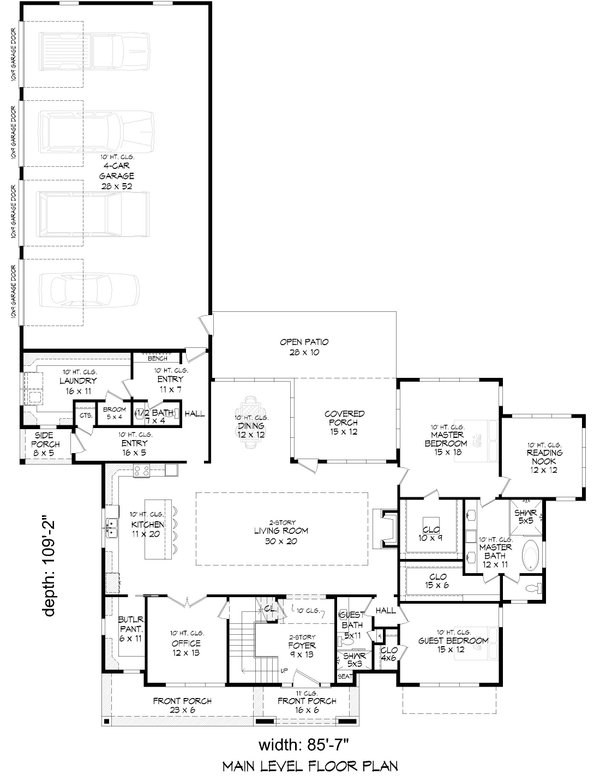 Dream House Plan - Floor Plan - Main Floor for Farmhouse House Plan #932-1461 - 5 bed, 5.5 bath