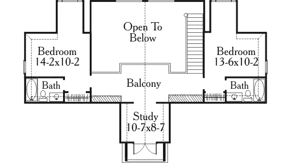 Southern Floor Plan - Upper Floor Plan #406-262