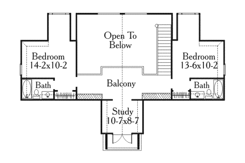Home Plan - Floor Plan - Upper Floor for Southern House Plan #406-262 - 3 bed, 3.5 bath