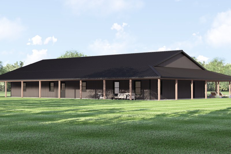 Architectural House Design - Exterior - Rear Elevation for Barndominium House Plan #1064-445 - 2 bed, 1 bath