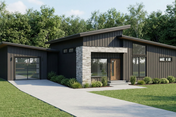 Exterior - Other Elevation 3 for Modern House Plan #923-451 - 3 bed, 2 bath