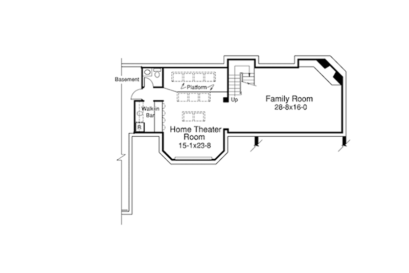 Home Plan - Floor Plan - Lower Floor for Southern House Plan #57-355 - 4 bed, 3.5 bath