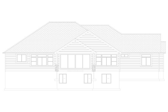 Exterior - Rear Elevation 2 for Farmhouse House Plan #1060-361 - 4 bed, 3.5 bath