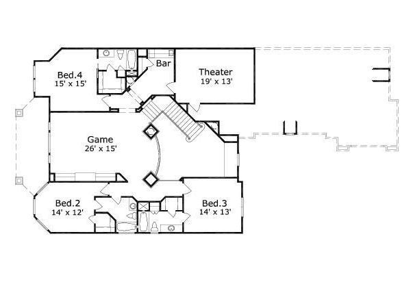 European Floor Plan - Upper Floor Plan #411-577