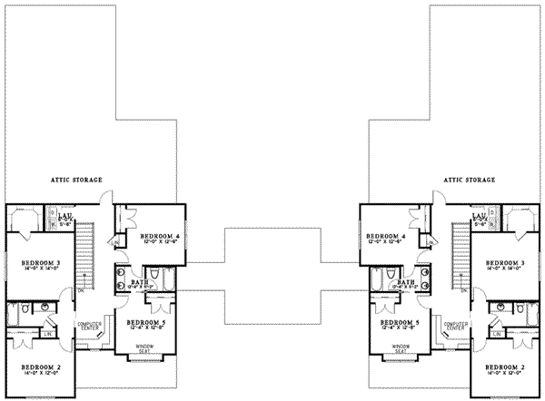 Home Plan - Southern Floor Plan - Upper Floor Plan #17-621