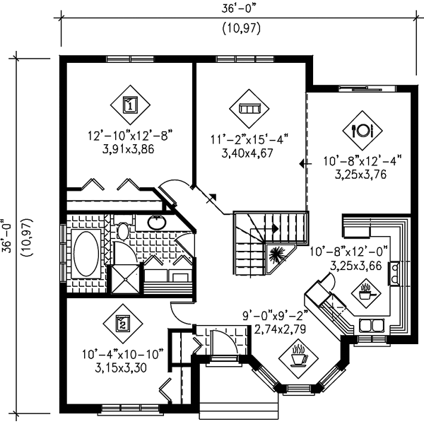 European Floor Plan - Main Floor Plan #25-4122