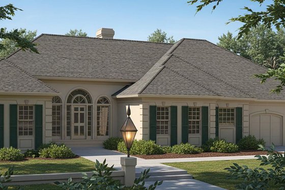 Exterior - Front Elevation for European House Plan #93-103 - 4 bed, 2 bath