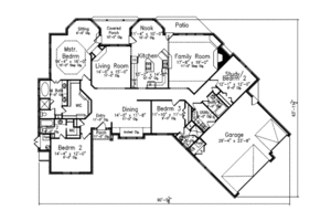 Floor Plan - Main Floor for Southern House Plan #52-216 - 4 bed, 3.5 bath