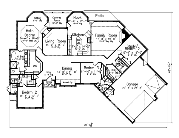 Southern Floor Plan - Main Floor Plan #52-216