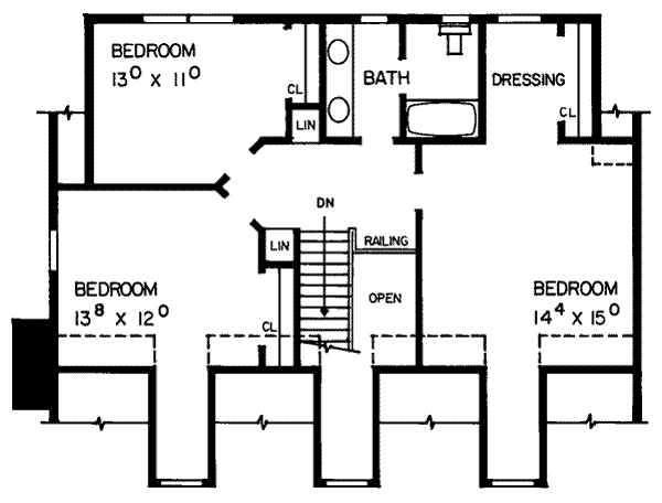 Dream House Plan - Country Floor Plan - Upper Floor Plan #72-320