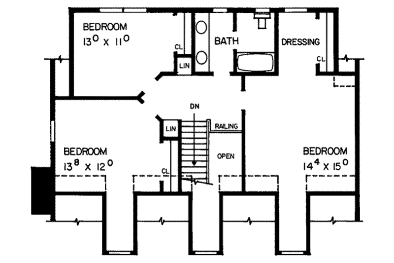 Home Plan - Floor Plan - Upper Floor for Country House Plan #72-320 - 4 bed, 3 bath