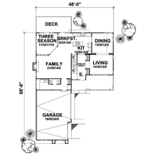 Craftsman Floor Plan - Main Floor Plan #50-239