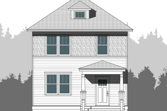 Exterior - Front Elevation 3 for Craftsman House Plan #461-56 - 3 bed, 2.5 bath