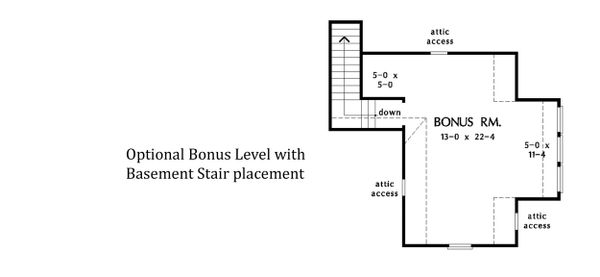 Home Plan - Optional Bonus Level w/ Basement Stair
