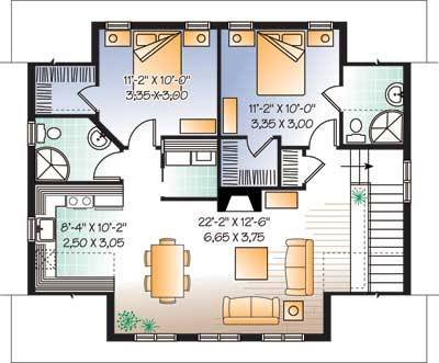 Floor Plan - Upper Floor for Country House Plan #23-623 - 2 bed, 2 bath
