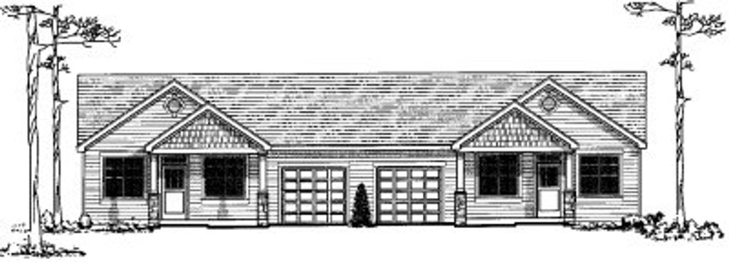 Exterior - Front Elevation 2 for Craftsman House Plan #303-402 - 3 bed, 2 bath