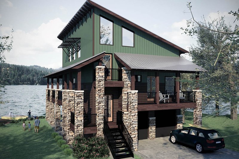 Dream House Plan - Modern Exterior - Front Elevation Plan #472-3