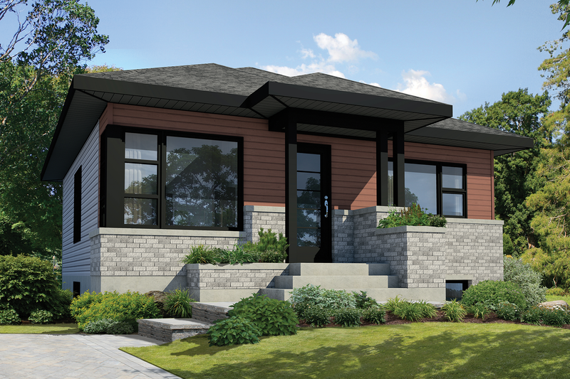 Contemporary Style House Plan - 2 Beds 1 Baths 821 Sq/Ft Plan #25-4407