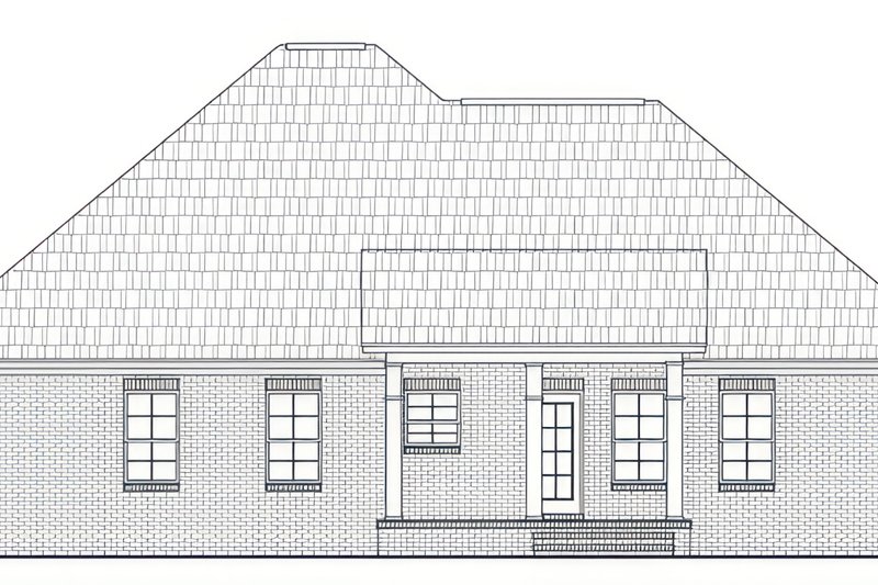 Home Plan - Exterior - Rear Elevation for Ranch House Plan #21-670 - 4 bed, 3 bath