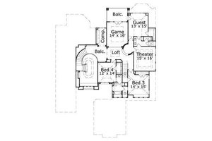 Floor Plan - Upper Floor for European House Plan #411-837 - 5 bed, 4.5 bath