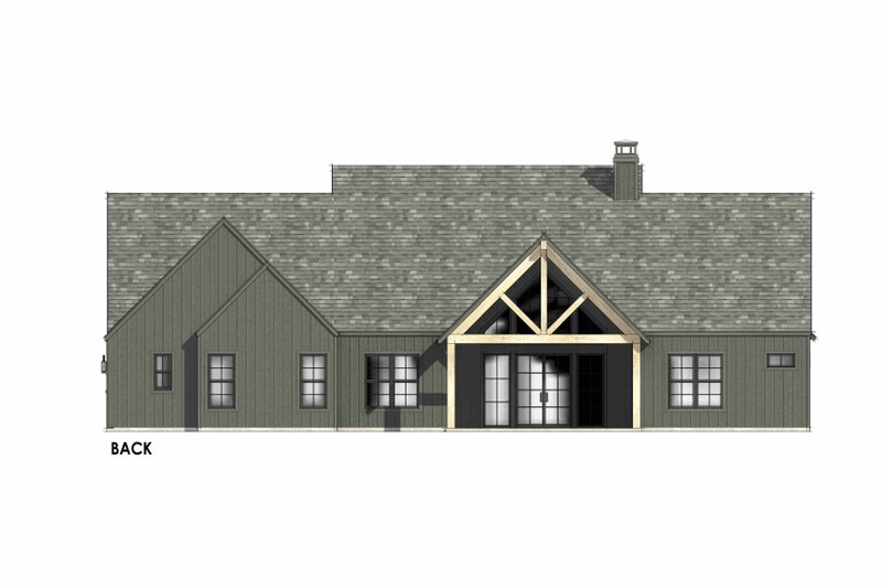 Architectural House Design - Exterior - Rear Elevation 1 for Farmhouse House Plan #1096-151 - 4 bed, 3.5 bath