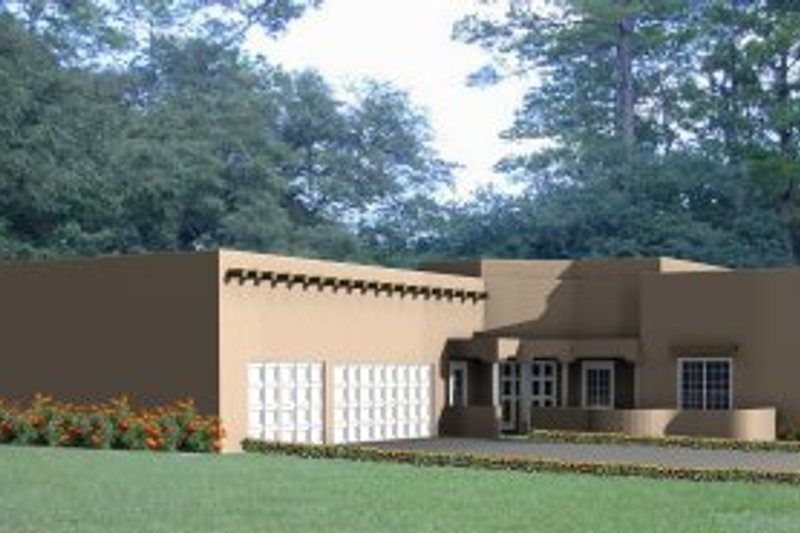 Home Plan - Adobe / Southwestern Exterior - Front Elevation Plan #1-865