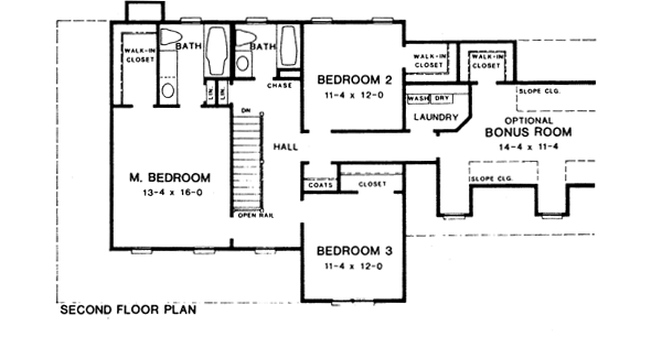 Country Floor Plan - Upper Floor Plan #10-237