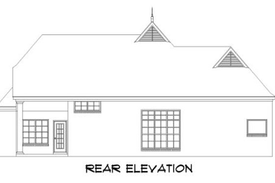 Exterior - Rear Elevation for European House Plan #424-110 - 3 bed, 2.5 bath