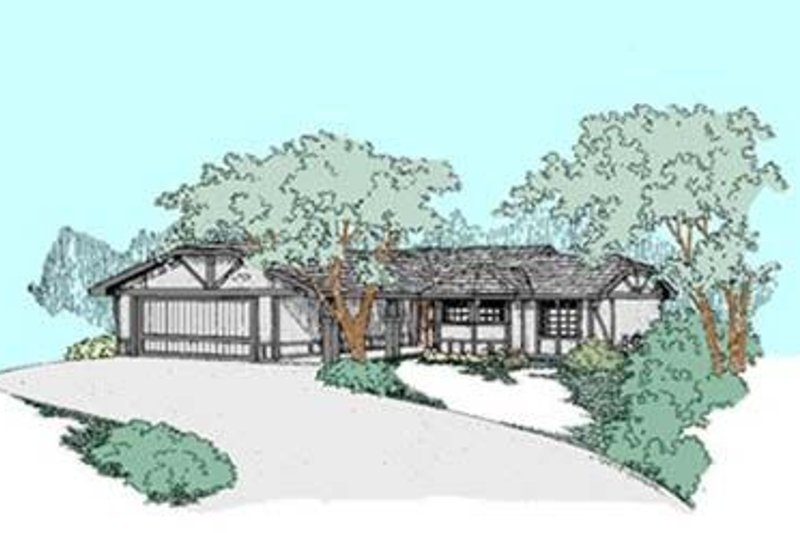 Architectural House Design - Ranch Exterior - Front Elevation Plan #60-420