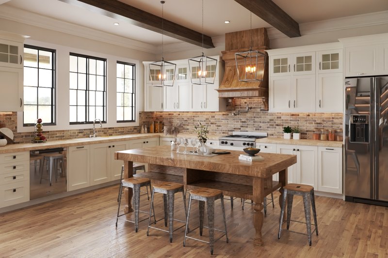 Architectural House Design - Interior - Kitchen for Farmhouse House Plan #54-572 - 4 bed, 4.5 bath