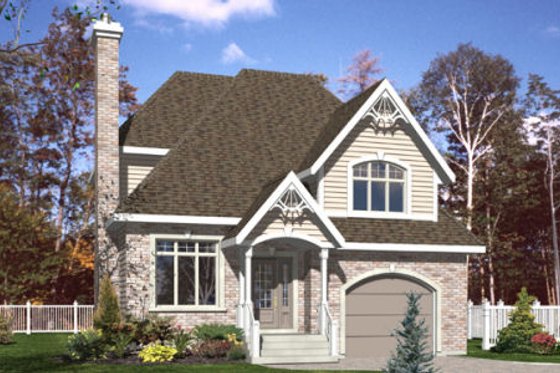Exterior - Front Elevation for Country House Plan #138-314 - 3 bed, 2.5 bath