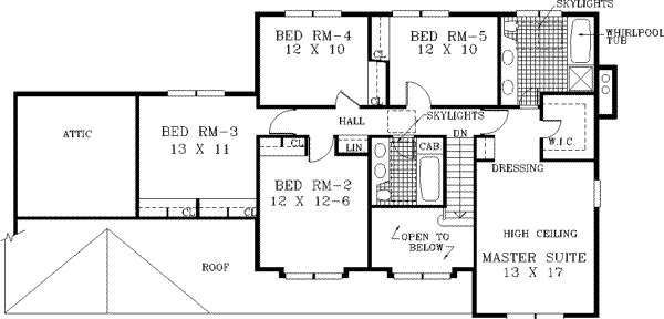 Home Plan - Traditional Floor Plan - Upper Floor Plan #3-202