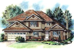 European Exterior - Front Elevation Plan #18-237