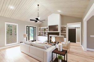 Interior - Family Room 2 for Barndominium House Plan #44-282 - 4 bed, 3 bath