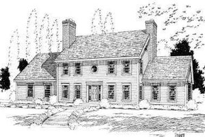 Colonial Exterior - Front Elevation Plan #75-135