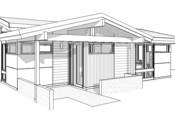 Exterior - Front Elevation 3 for Modern House Plan #895-152 - 1 bed, 1 bath