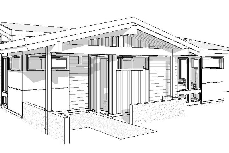 Home Plan - Exterior - Front Elevation 3 for Modern House Plan #895-152 - 1 bed, 1 bath
