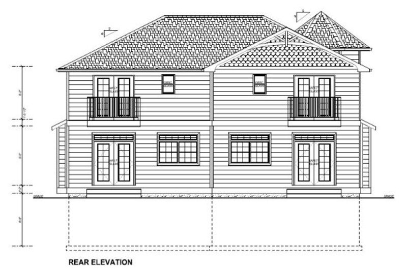 House Blueprint - Exterior - Rear Elevation for Victorian House Plan #126-152 - 3 bed, 2.5 bath