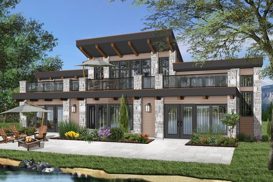 Exterior - Front Elevation 3 for Beach House Plan #23-1031 - 3 bed, 2.5 bath