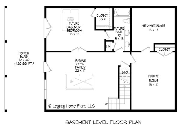 Home Plan - Southern Floor Plan - Lower Floor Plan #932-902