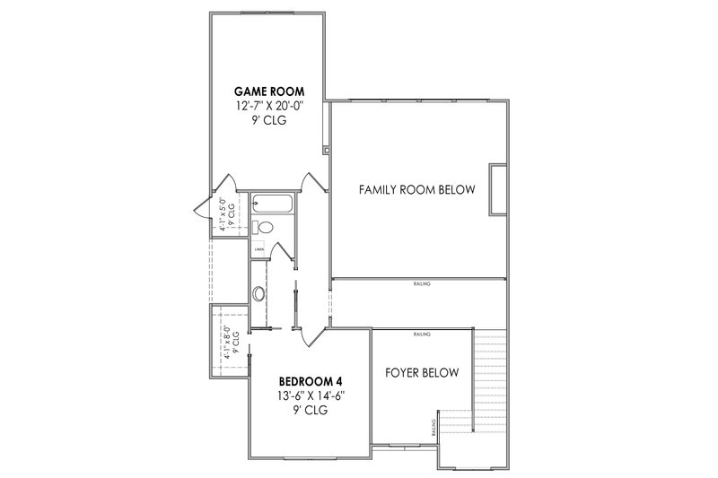 House Design - Floor Plan - Upper Floor for Country House Plan #1096-17 - 4 bed, 4.5 bath