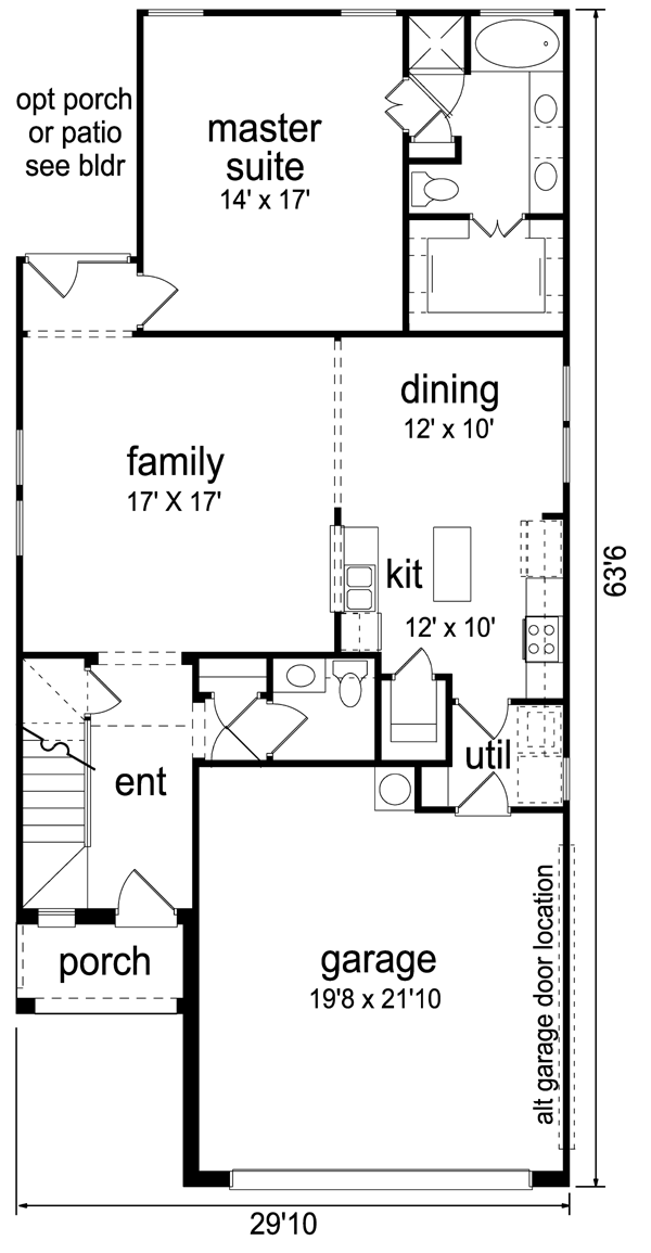 House Blueprint - European Floor Plan - Main Floor Plan #84-566