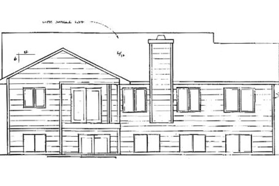 Exterior - Rear Elevation for Traditional House Plan #58-145 - 3 bed, 2 bath