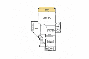 Floor Plan - Upper Floor for European House Plan #135-181 - 5 bed, 5.5 bath