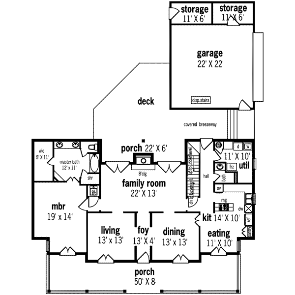 Colonial Floor Plan - Main Floor Plan #45-231